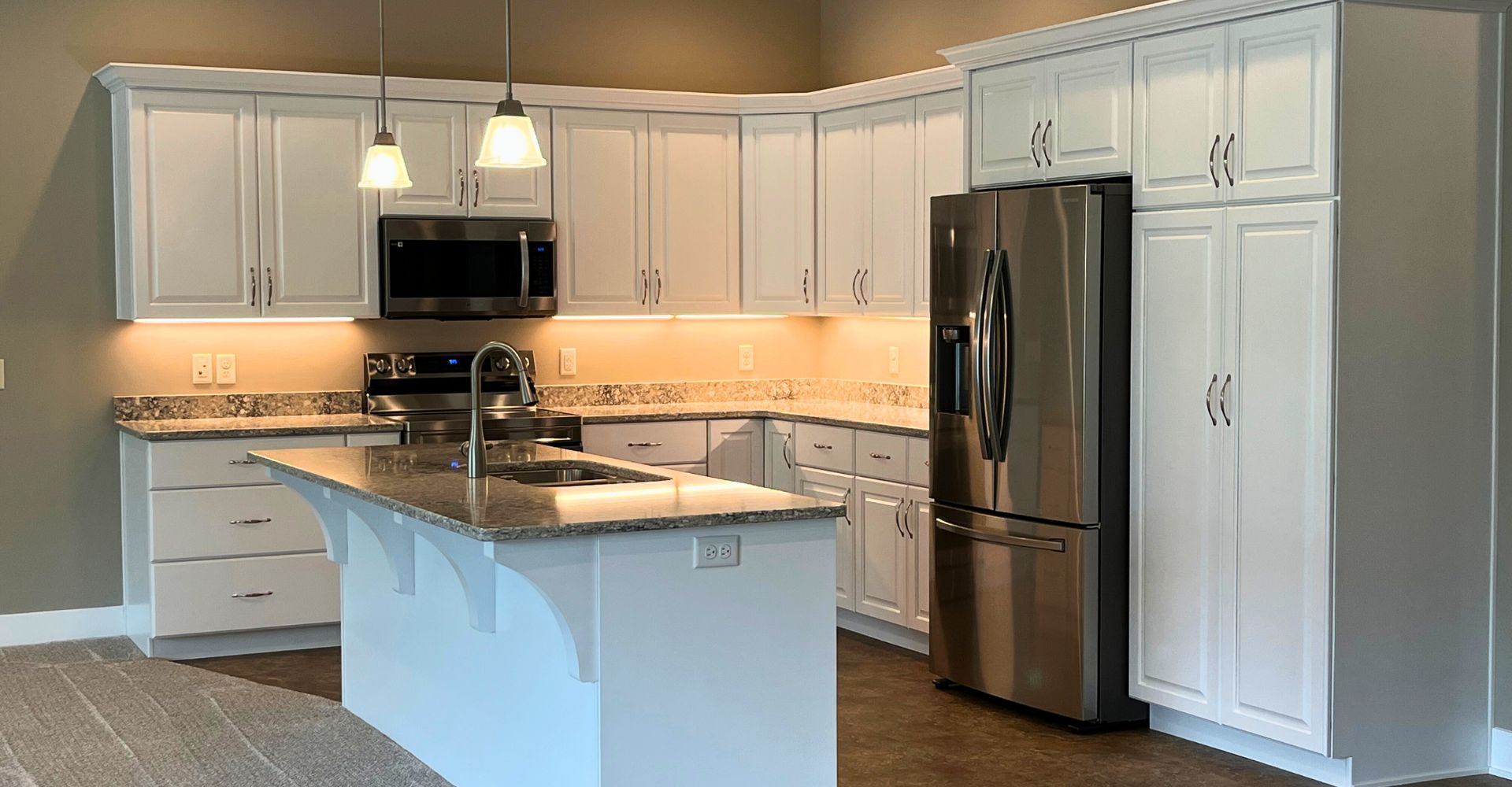 The Pines at Southfield Village in South Bend, IN, Engelman model, view of kitchen